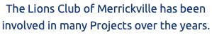 The Lions Club of Merrickville has been involved in many Projects over the years.